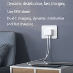 PD 35W Dual USB-C / Type-C Ports Charger with Type-C to Type-C Data Cable, UK Plug, UK Plug + 1m Dual Type-C Cable, UK Plug + 2m Dual Type-C Cable