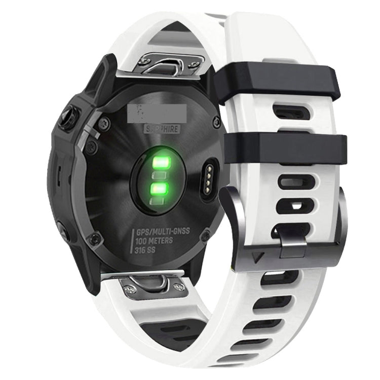 22mm Silicone Sports Two-Color Watch Band, For Garmin Fenix 6, For Garmin Fenix 6 Pro, For Garmin Fenix 5