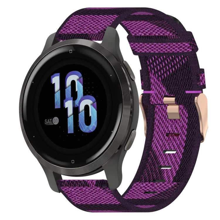 18mm Nylon Woven Watch Band, For Garmin Forerunner 255S, For Garmin Venu 2S, For Garmin Vivomove 3S, For Garmin Vivoactive 4S