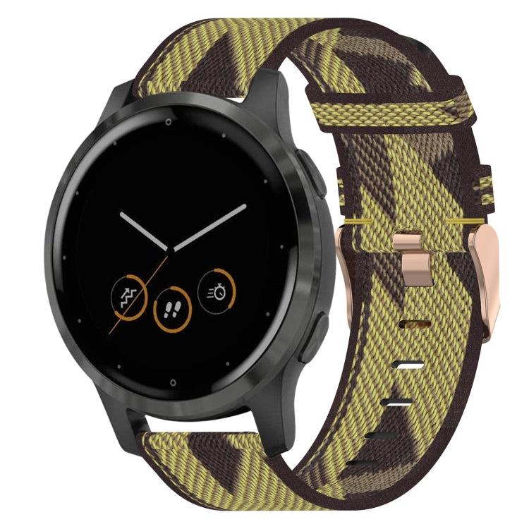 18mm Nylon Woven Watch Band, For Garmin Forerunner 255S, For Garmin Venu 2S, For Garmin Vivomove 3S, For Garmin Vivoactive 4S