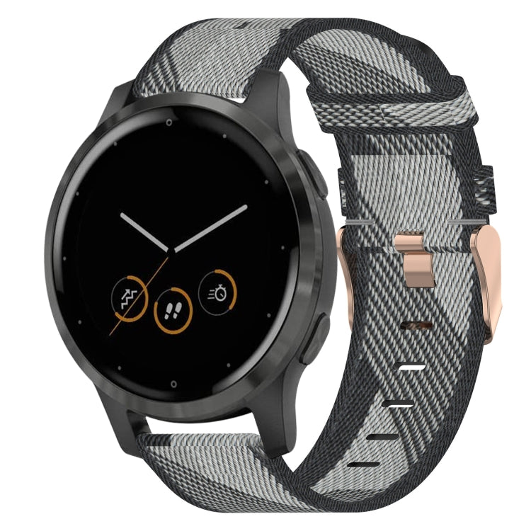 18mm Nylon Woven Watch Band, For Garmin Forerunner 255S, For Garmin Venu 2S, For Garmin Vivomove 3S, For Garmin Vivoactive 4S