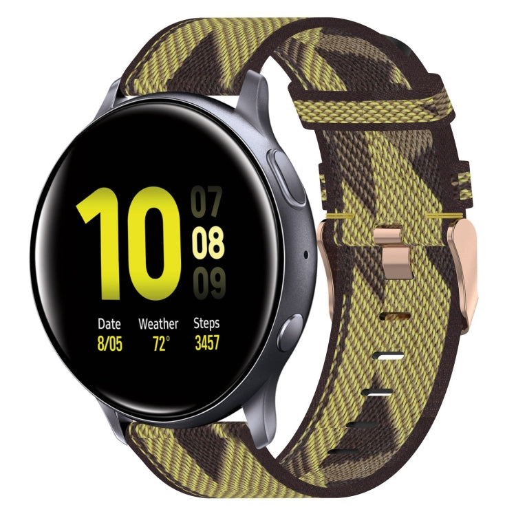20mm Nylon Woven Watch Band, For Samsung Galaxy Watch 4 40mm, For Samsung Galaxy Watch 4 44mm, For Samsung  Galaxy Watch 4 Classic 42mm, For Samsung  Galaxy Watch 4 Classic 46mm, For Samsung Galaxy Watch 3 41mm, For Samsung Galaxy Watch Active 2 40mm