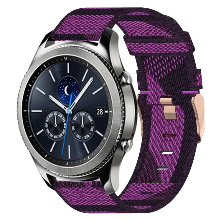 22mm Nylon Woven Watch Band, For Samsung Galaxy Watch3 45mm, For Samsung Galaxy Watch 46mm, For Samsung Gear S3 Classic, For Samsung Gear S3 Frontier