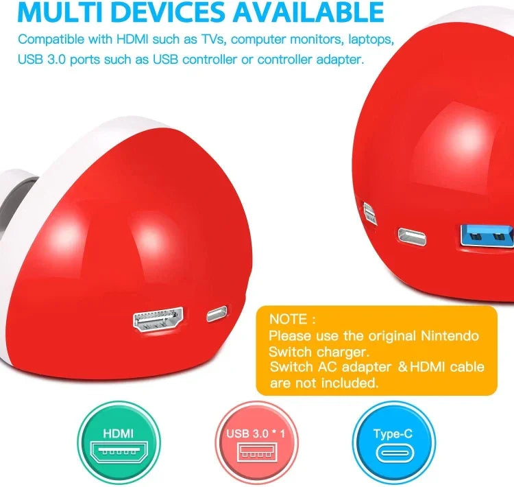 Multifunctional HDMI Charging Base Accessories For Nintendo Switch, Charging Base