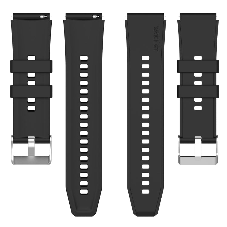 Protruding Head Silicone Strap Silver Buckle, For Samsung Galaxy Watch Heart-L 20mm, For Samsung Galaxy Watch4 40mm/44mm 20mm, For Samsung Galaxy Watch4 Classic 42mm/46mm 20mm, For Samsung Galaxy Watch3 41mm 20mm