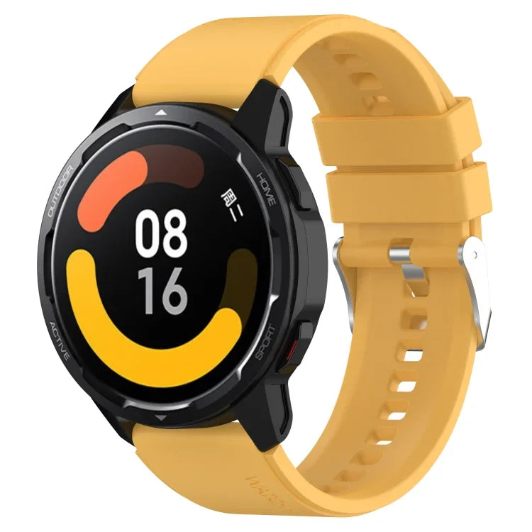 Protruding Head Silicone Strap Silver Buckle, For Samsung Galaxy Watch 46mm 22mm