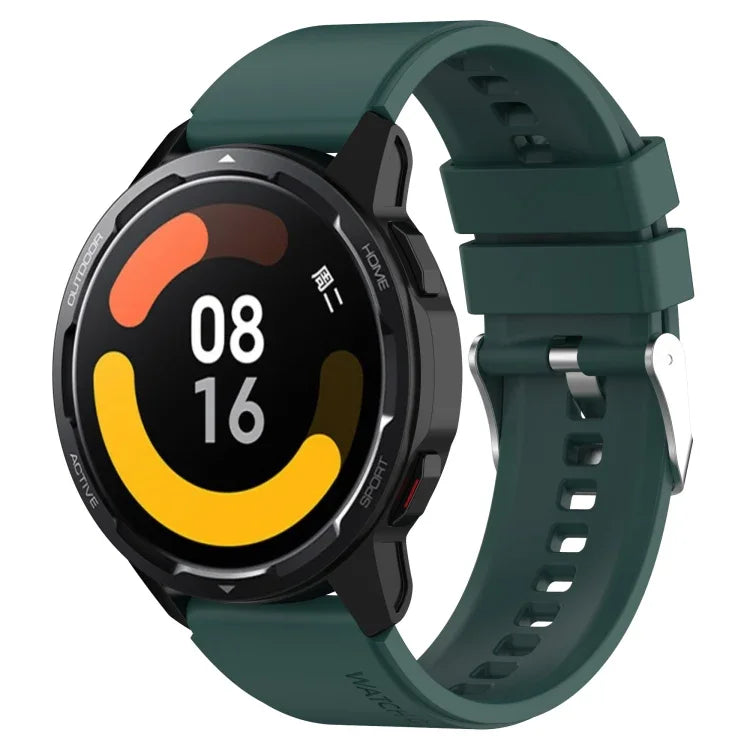 Protruding Head Silicone Strap Silver Buckle, For Samsung Galaxy Watch 46mm 22mm
