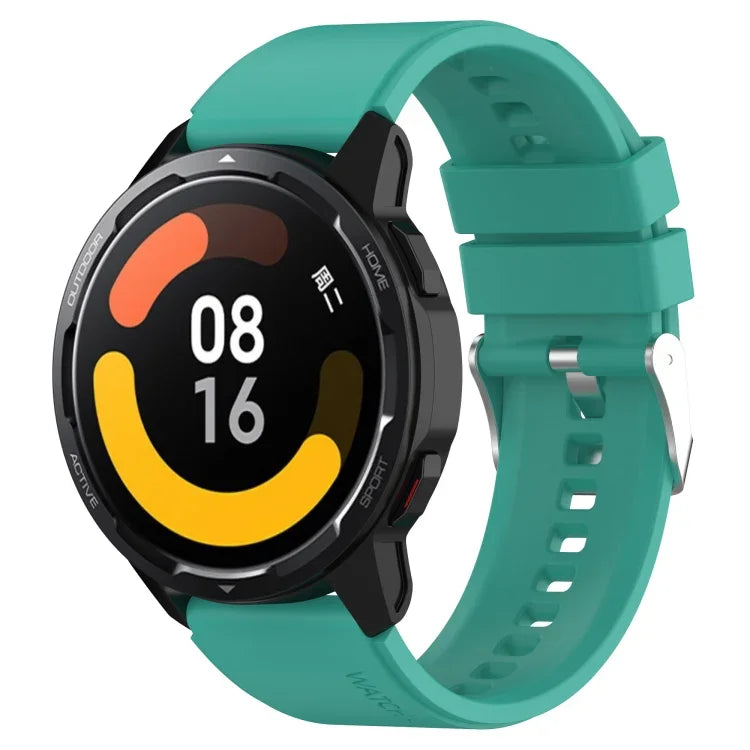 Protruding Head Silicone Strap Silver Buckle, For Samsung Galaxy Watch 46mm 22mm