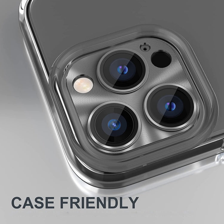 ENKAY Aluminium Alloy Tempered Glass Lens Cover Film For iPhone 14 Pro / 14 Pro Max, For iPhone 14 Pro / 14 Pro Max