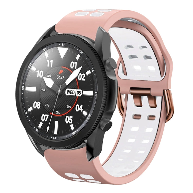 20mm Breathable Two-Color Silicone Watch Band, For Samsung Galaxy Watch 5 Pro  45mm, For Samsung Galaxy Watch 4 40mm