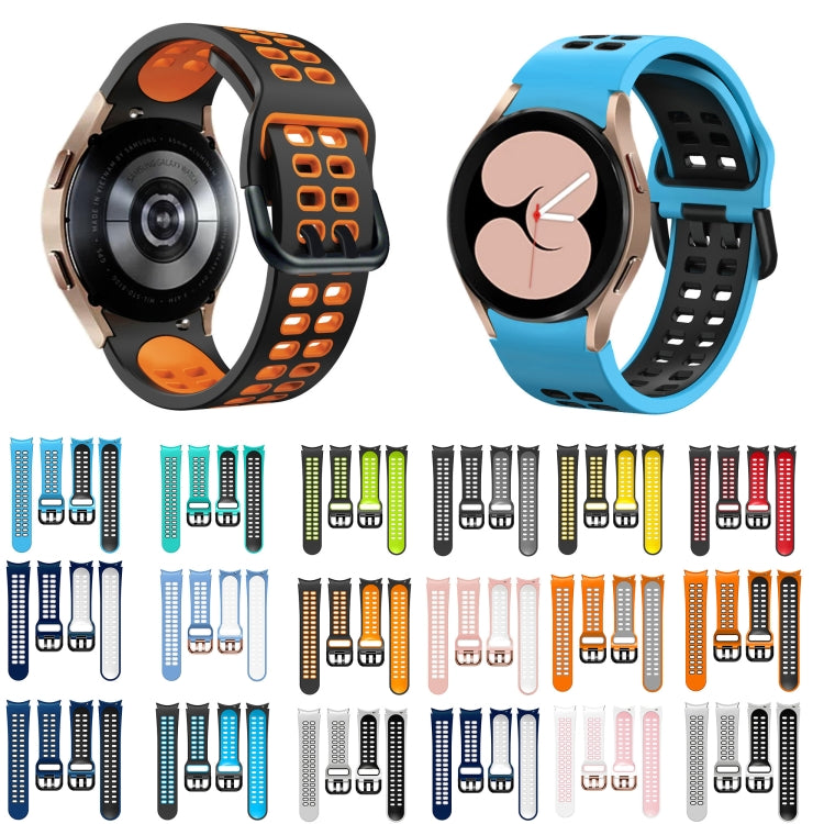 20mm Breathable Two-Color Silicone Watch Band, For Samsung Galaxy Watch 5 Pro  45mm, For Samsung Galaxy Watch 4 40mm
