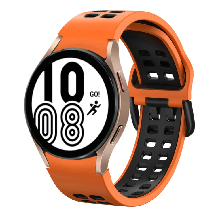 20mm Breathable Two-Color Silicone Watch Band, For Samsung Galaxy Watch 5 Pro  45mm, For Samsung Galaxy Watch 4 40mm