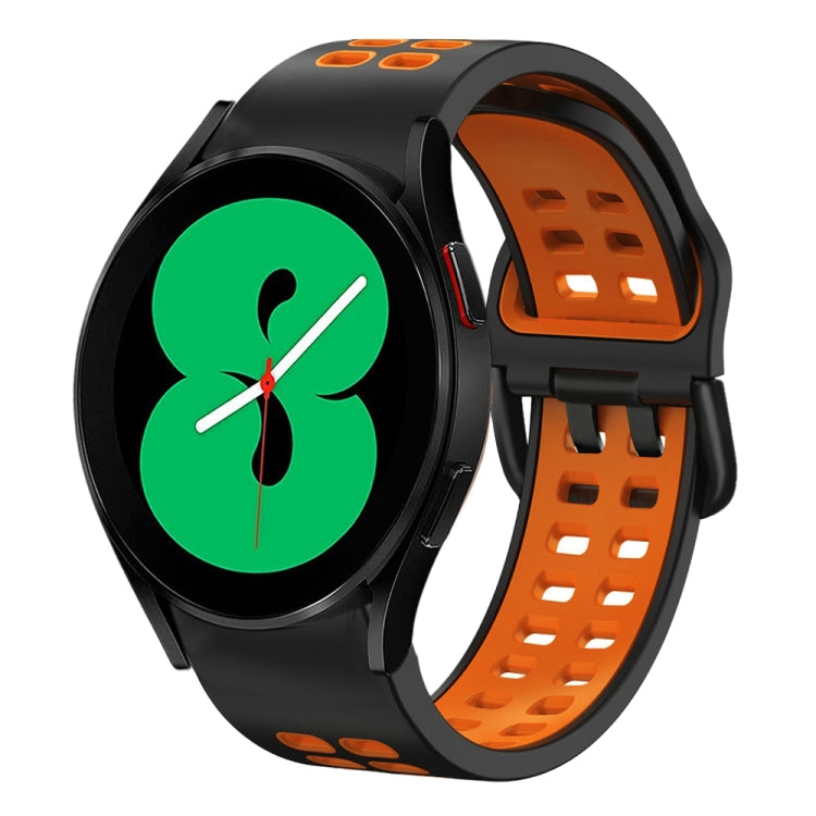 20mm Breathable Two-Color Silicone Watch Band, For Samsung Galaxy Watch 4 44mm, For Samsung Galaxy Watch 4 Classic 46mm