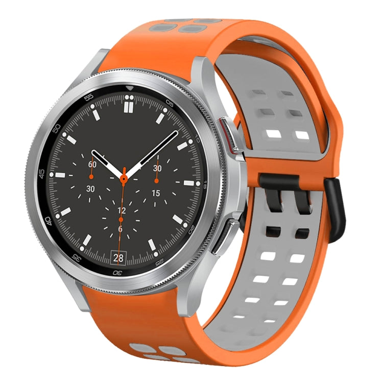 20mm Breathable Two-Color Silicone Watch Band, For Samsung Galaxy Watch 4 44mm, For Samsung Galaxy Watch 4 Classic 46mm