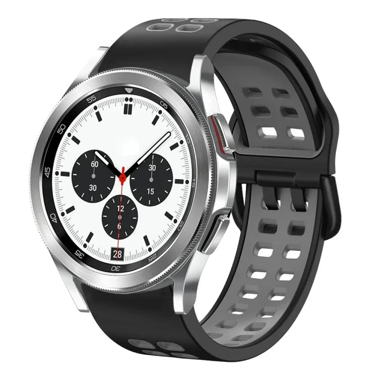 20mm Breathable Two-Color Silicone Watch Band, For Samsung Galaxy Watch 4 Classic 42mm, For Galaxy Watch Active 2