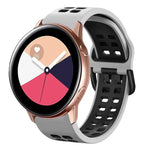 20mm Breathable Two-Color Silicone Watch Band, For Samsung Galaxy Watch 4 Classic 42mm, For Galaxy Watch Active 2