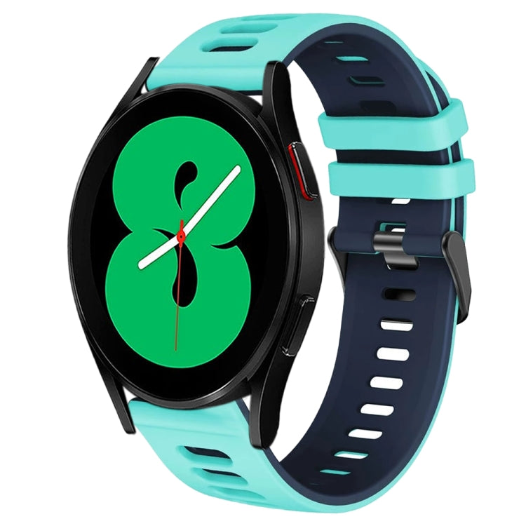 20mm Two-Color Silicone Watch Band, For Samsung Galaxy Watch 4 44mm, For Samsung Galaxy Watch 4 Classic 46mm