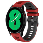 20mm Two-Color Silicone Watch Band, For Samsung Galaxy Watch 4 44mm, For Samsung Galaxy Watch 4 Classic 46mm