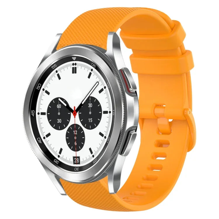 20mm Plaid Solid Color Silicone Watch Band, For Samsung Galaxy Watch4 44mm, For Samsung Galaxy Watch4 Classic 46mm, For Samsung Galaxy Watch4 Classic 42mm, For Samsung Galaxy Watch Active 2