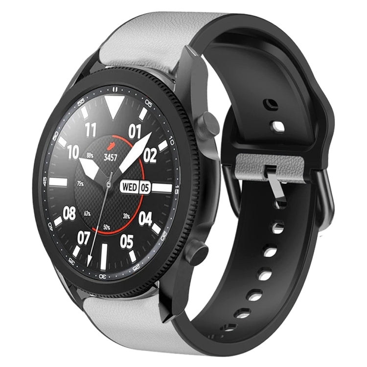 20mm Silicone Adhesive Leather Watch Band, For Samsung Galaxy Watch 5 40mm, For Samsung Galaxy Watch 5 44mm, For Samsung Galaxy Watch 5 Pro 45mm, For Samsung Galaxy Watch 4 40mm, For Samsung Galaxy Watch 4 44mm