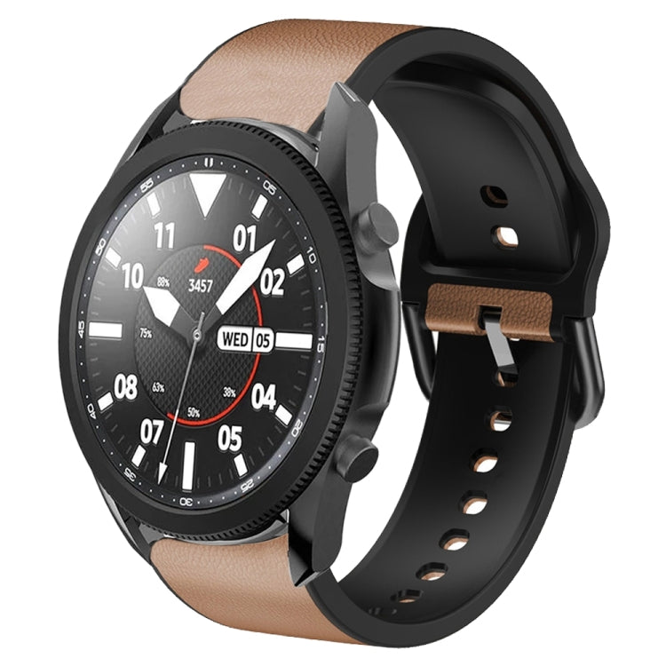 20mm Silicone Adhesive Leather Watch Band, For Samsung Galaxy Watch 5 40mm, For Samsung Galaxy Watch 5 44mm, For Samsung Galaxy Watch 5 Pro 45mm, For Samsung Galaxy Watch 4 40mm, For Samsung Galaxy Watch 4 44mm