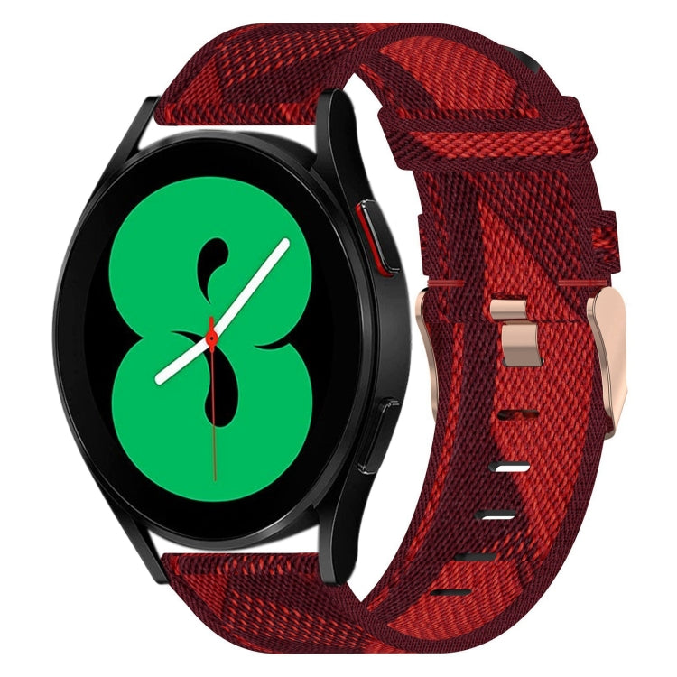 20mm Nylon Woven Watch Band, For Samsung Galaxy Watch5 40mm, For Samsung Galaxy Watch5 44mm, For Samsung Galaxy Watch5 Pro 45mm, For Samsung Galaxy Watch4 40mm, For Samsung Galaxy Watch4 44mm, For Samsung Galaxy Watch4 Classic 46mm