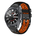 22mm Two-Color Breathable Silicone Watch Band, For Samsung Galaxy Watch3 45mm, For Samsung Galaxy Watch 46mm, For Samsung Gear S3 Classic, For Samsung Gear S3 Frontier