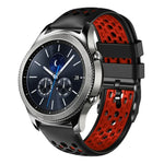 22mm Two-Color Breathable Silicone Watch Band, For Samsung Galaxy Watch3 45mm, For Samsung Galaxy Watch 46mm, For Samsung Gear S3 Classic, For Samsung Gear S3 Frontier
