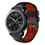 22mm Two-Color Breathable Silicone Watch Band, For Samsung Galaxy Watch3 45mm, For Samsung Galaxy Watch 46mm, For Samsung Gear S3 Classic, For Samsung Gear S3 Frontier