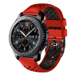 22mm Two-Color Breathable Silicone Watch Band, For Samsung Galaxy Watch3 45mm, For Samsung Galaxy Watch 46mm, For Samsung Gear S3 Classic, For Samsung Gear S3 Frontier