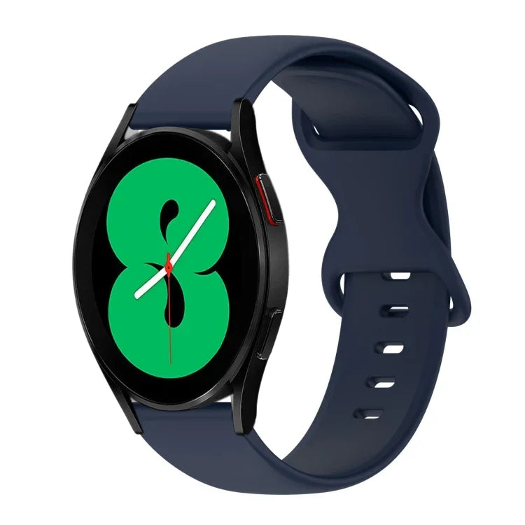 20mm Butterfly Buckle Solid Color Silicone Watch Band, For Samsung Galaxy Watch 4 44mm, For Samsung Galaxy Watch 4 Classic 46mm, For Samsung Galaxy Watch 4 Classic 42mm, For Samsung Galaxy Watch Active 2