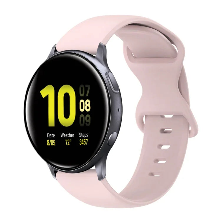 20mm Butterfly Buckle Solid Color Silicone Watch Band, For Samsung Galaxy Watch 4 44mm, For Samsung Galaxy Watch 4 Classic 46mm, For Samsung Galaxy Watch 4 Classic 42mm, For Samsung Galaxy Watch Active 2
