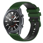 22mm Checkered Two-Color Silicone Watch Band, For Samsung Galaxy Watch3 45mm, For Samsung Galaxy Watch 46mm, For Samsung Gear S3 Classic, For Samsung Gear S3 Frontier