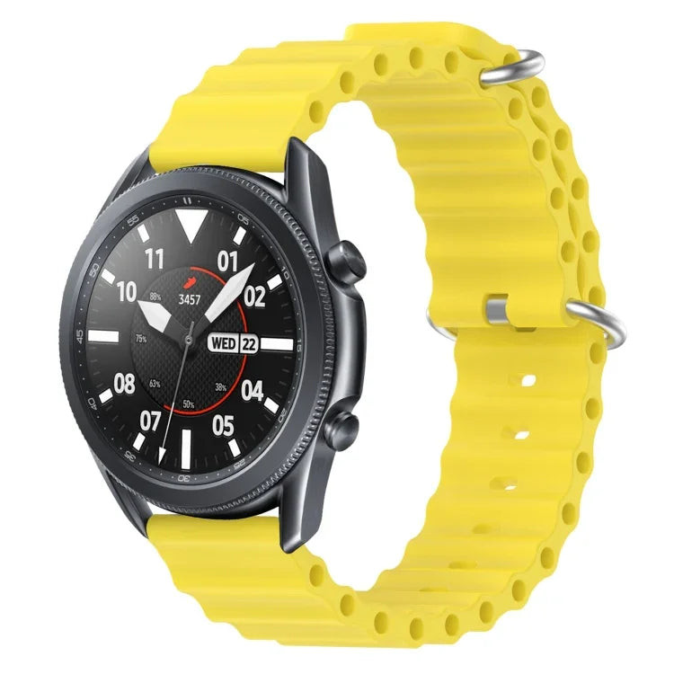 22mm Ocean Style Silicone Solid Color Watch Band, For Samsung Galaxy Watch3 45mm, For Samsung Galaxy Watch 46mm, For Samsung Gear S3 Classic, For Samsung Gear S3 Frontier