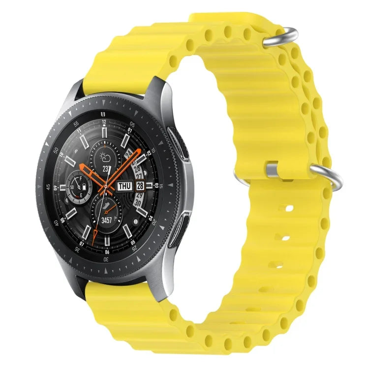 22mm Ocean Style Silicone Solid Color Watch Band, For Samsung Galaxy Watch3 45mm, For Samsung Galaxy Watch 46mm, For Samsung Gear S3 Classic, For Samsung Gear S3 Frontier