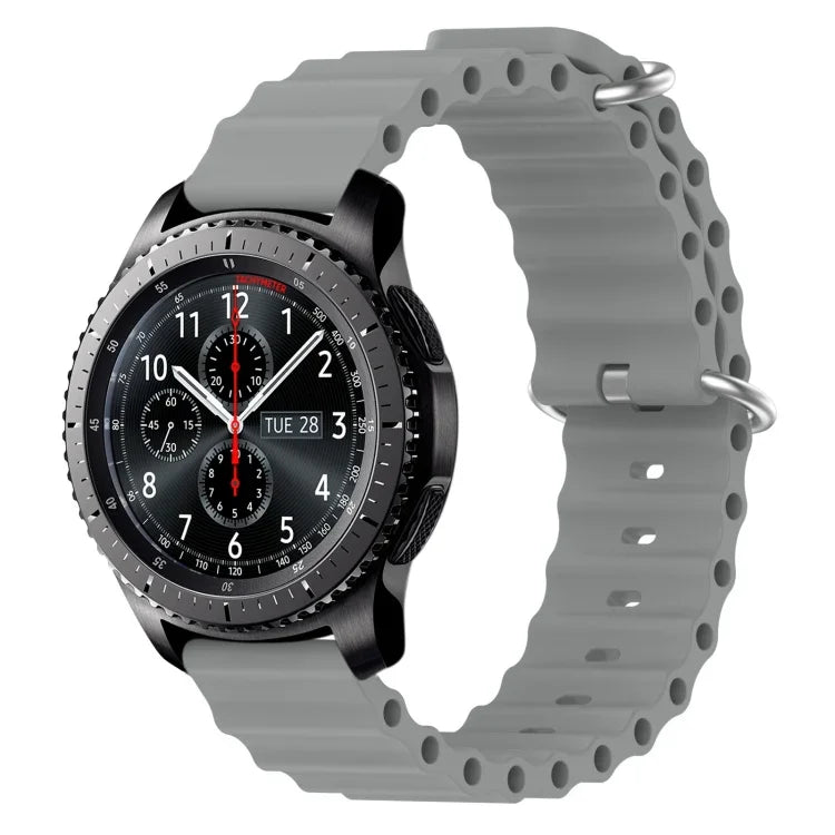 22mm Ocean Style Silicone Solid Color Watch Band, For Samsung Galaxy Watch3 45mm, For Samsung Galaxy Watch 46mm, For Samsung Gear S3 Classic, For Samsung Gear S3 Frontier
