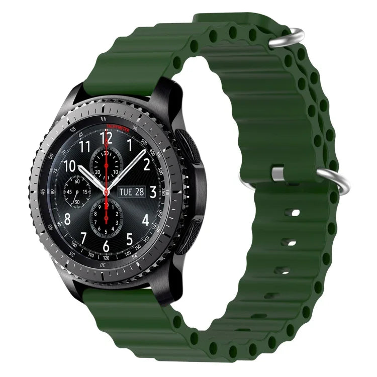 22mm Ocean Style Silicone Solid Color Watch Band, For Samsung Galaxy Watch3 45mm, For Samsung Galaxy Watch 46mm, For Samsung Gear S3 Classic, For Samsung Gear S3 Frontier