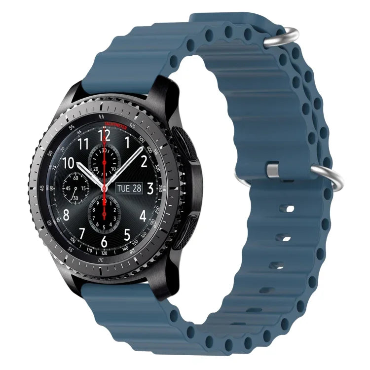 22mm Ocean Style Silicone Solid Color Watch Band, For Samsung Galaxy Watch3 45mm, For Samsung Galaxy Watch 46mm, For Samsung Gear S3 Classic, For Samsung Gear S3 Frontier