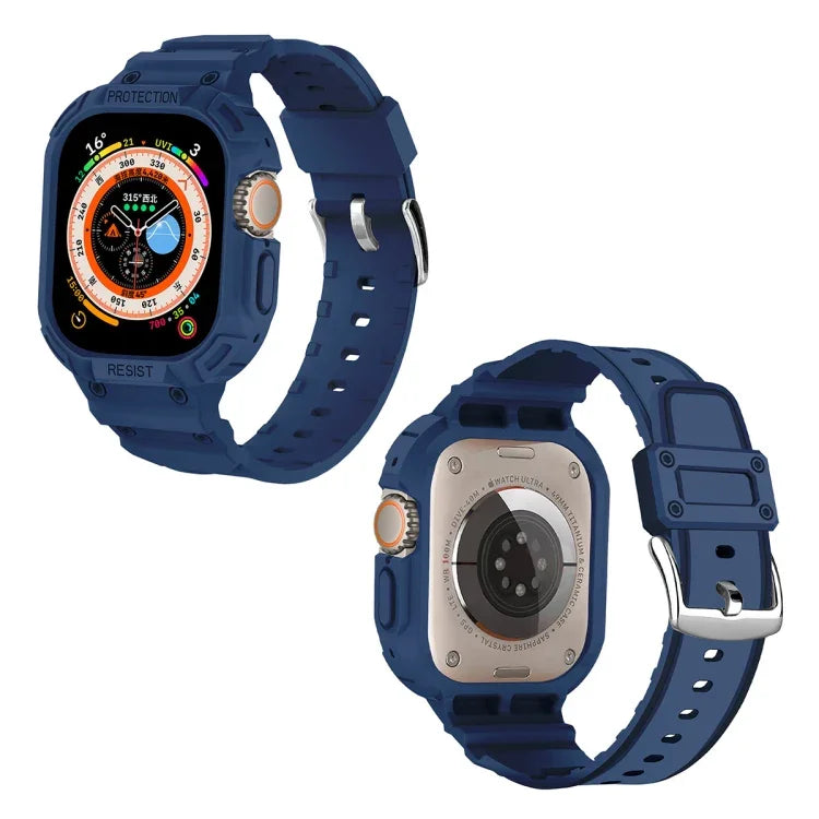 For Apple Watch Ultra 3 / 2 / 1 49mm JUNSUNMAY Integrated TPU Case Adjustable Elastic Watch Band