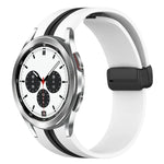 Folding Magnetic Clasp Silicone Watch Band, For Samsung Galaxy Watch 4 Classic 46mm, For Samsung Galaxy Watch 4 Classic 42mm