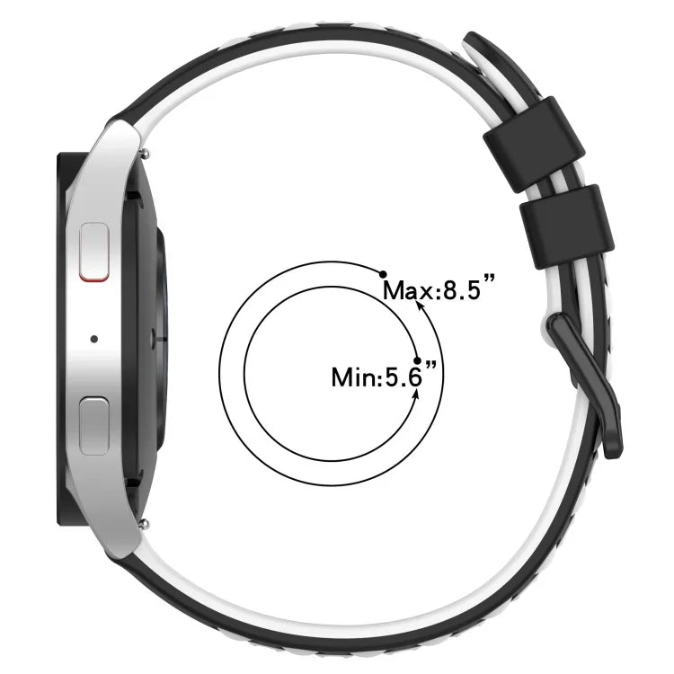 20mm Two-Color Porous Silicone Watch Band, For Samsung Galaxy Watch Active2 44mm, For Samsung Galaxy Watch 42mm