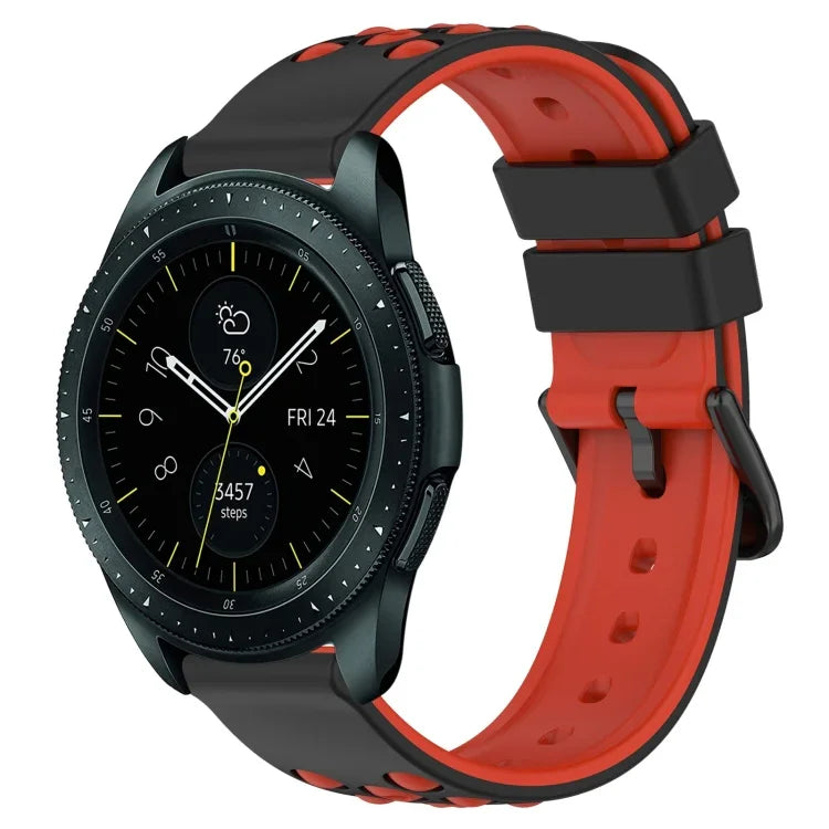 20mm Two-Color Porous Silicone Watch Band, For Samsung Galaxy Watch Active2 44mm, For Samsung Galaxy Watch 42mm