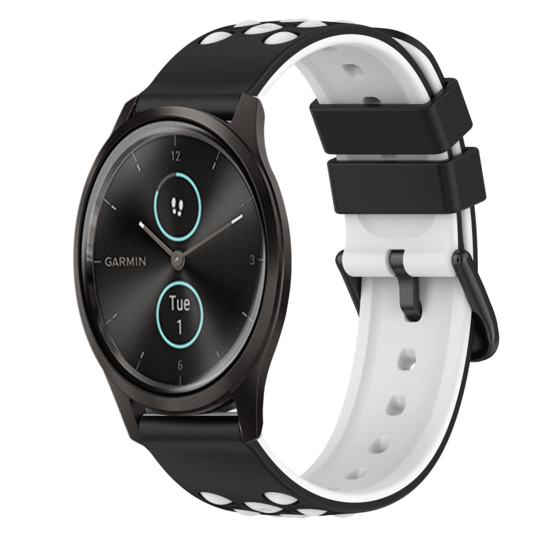 22mm Two-Color Silicone Watch Band, For Garmin Garminmove Style, For Garmin Forerunner 645 Music