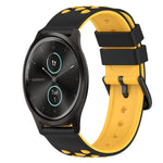 22mm Two-Color Silicone Watch Band, For Garmin Garminmove Style, For Garmin Forerunner 645 Music