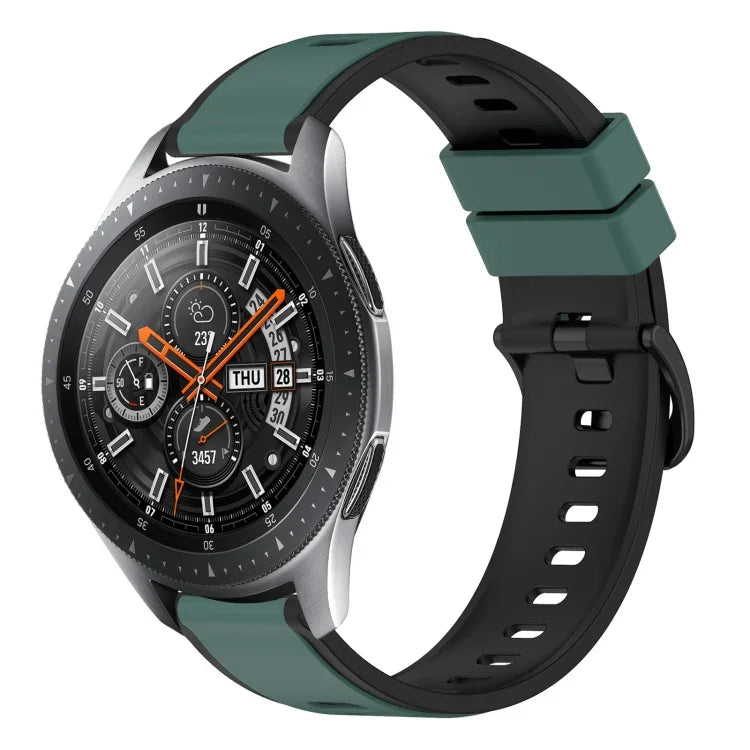 22mm Two-Color Silicone Watch Band, For Samsung Galaxy Watch3 45mm, For Samsung Galaxy Watch 46mm, For Samsung Gear S3 Classic, For Samsung Gear S3 Frontier
