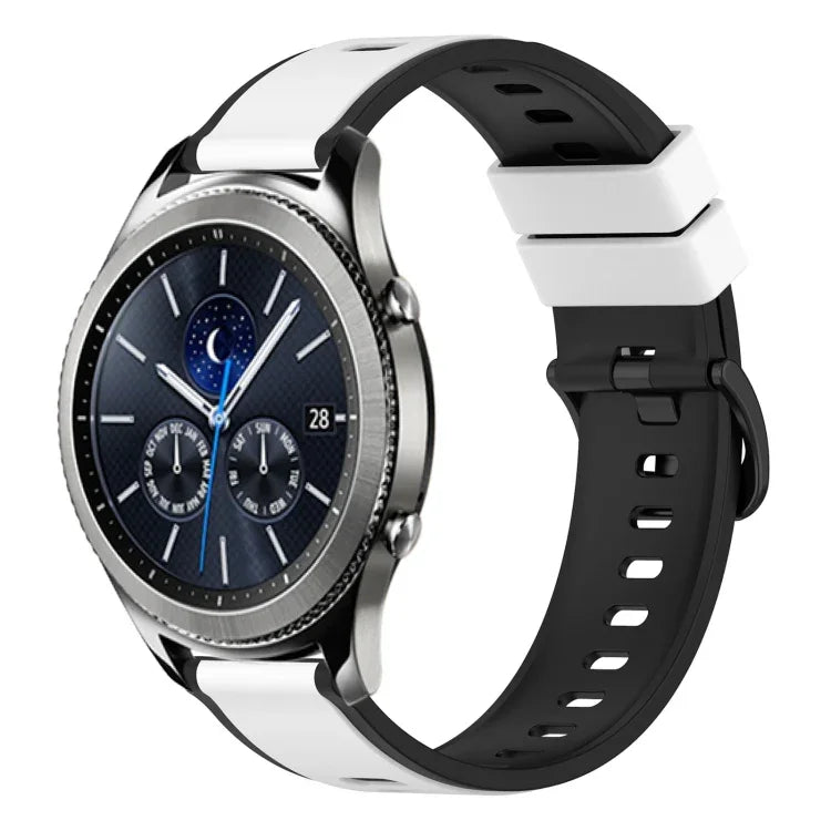 22mm Two-Color Silicone Watch Band, For Samsung Galaxy Watch3 45mm, For Samsung Galaxy Watch 46mm, For Samsung Gear S3 Classic, For Samsung Gear S3 Frontier