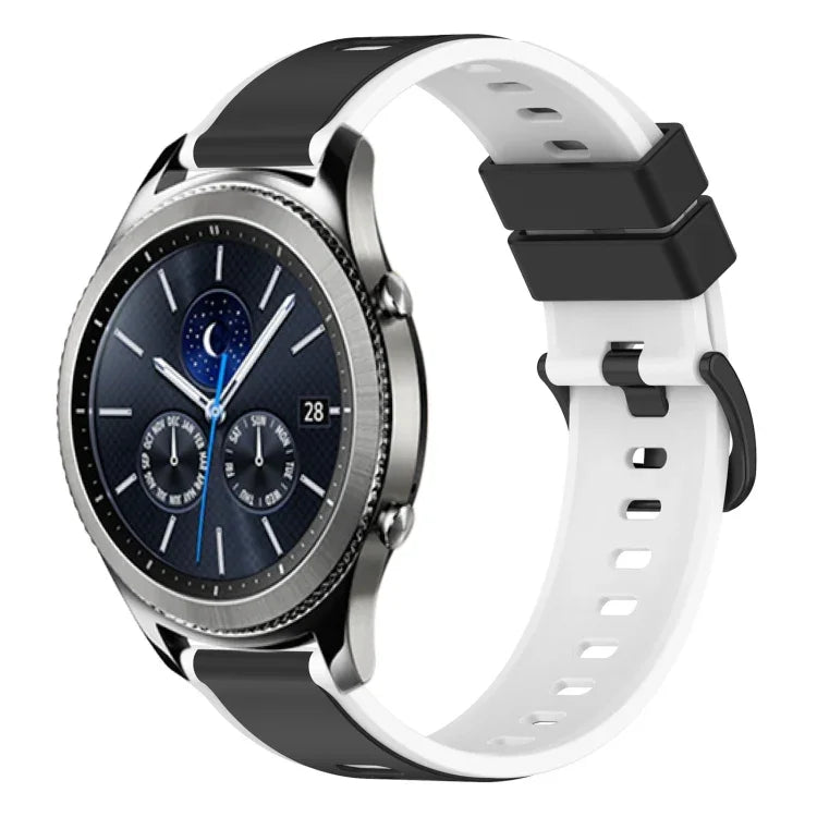 22mm Two-Color Silicone Watch Band, For Samsung Galaxy Watch3 45mm, For Samsung Galaxy Watch 46mm, For Samsung Gear S3 Classic, For Samsung Gear S3 Frontier