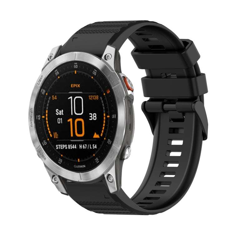 22mm Horizontal Texture Silicone Watch Band with Removal Tool, For Garmin Fenix 7, For Garmin Fenix 7 Solar, For Garmin Fenix 7 Sapphire Solar, For Garmin Epix Gen 2, For Garmin Approach S62, For Garmin Fenix 6 GPS