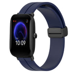20mm Solid Color Magnetic Clasp Silicone Watch Band, For Amazfit Pop