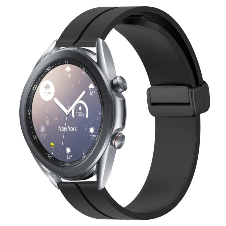 22mm Solid Color Magnetic Clasp Silicone Watch Band, For Samsung Galaxy Watch3 45mm, For Samsung Galaxy Watch 46mm, For Samsung Gear S3 Classic, For Samsung Gear S3 Frontier
